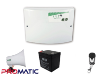 KIT ENERGIZADOR SHOCKER 14000 CON LLAVE, CONTROL, BATERIA DE RESPALDO Y SIRENA 30 W